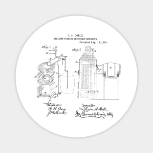 Skeleton Furnace and Steam Generator Vintage Retro Patent Hand Drawing Funny Novelty Gift Magnet